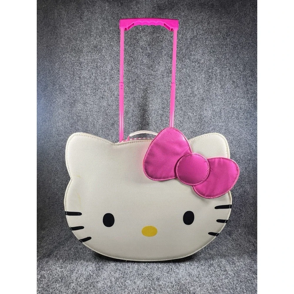 Hello Kitty‎ Face Rolling Vinyl Travel Bag 18x14.5 by Sanrio ***Rare Find ***